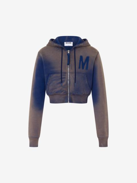 PRINTED ORGANIC COTTON CROP SWEATSHIRT