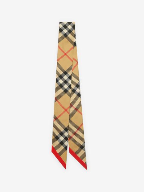 Skinny Check Silk Scarf