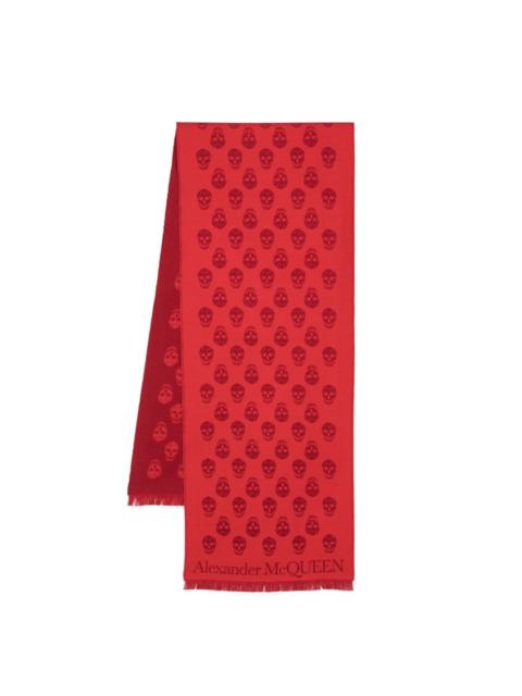 skull-print wool scarf