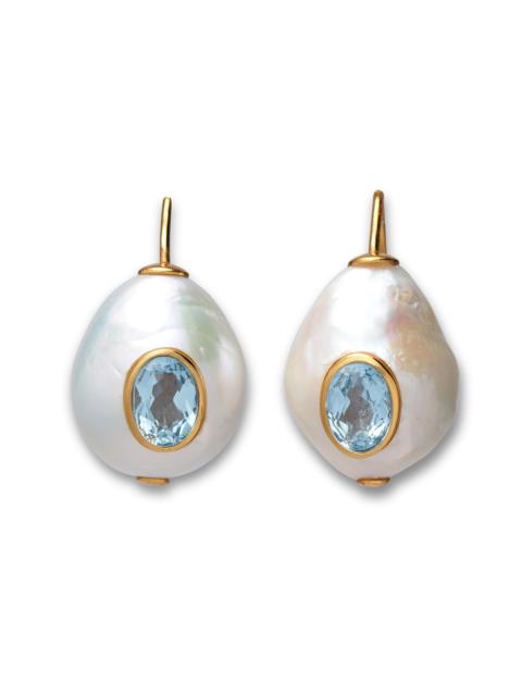Pearl Pablo Earrings - Blue Topaz
