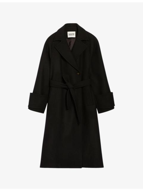 Gama loose-fit belted-waist wool-blend coat