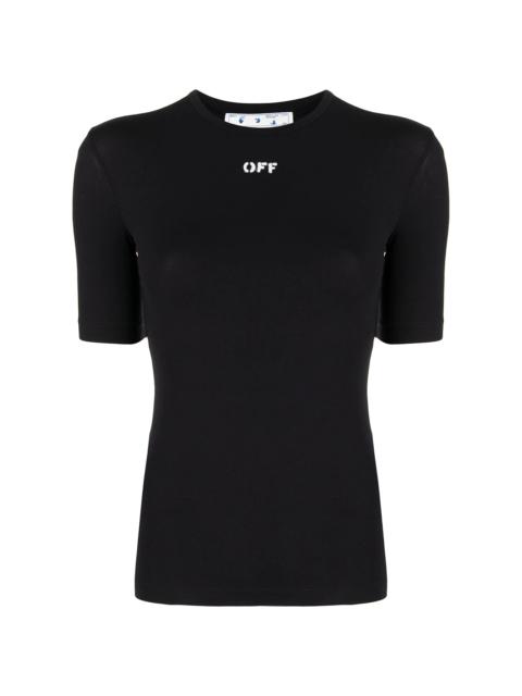 logo-print stretch T-shirt