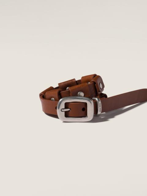 Leather bracelet with buckle