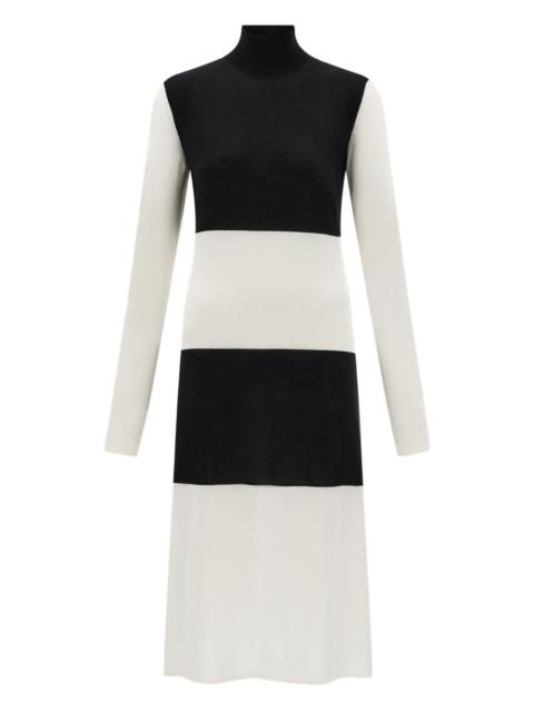 colour-block turtleneck dress