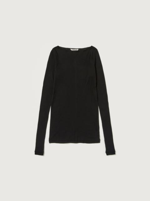 SUPER HIGH GAUGE SHEER RIB BOAT NECK L/S TEE