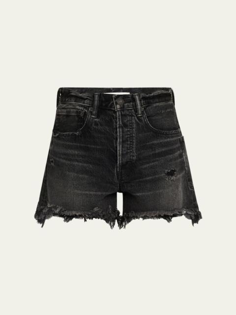 Harrington Distressed Denim Shorts