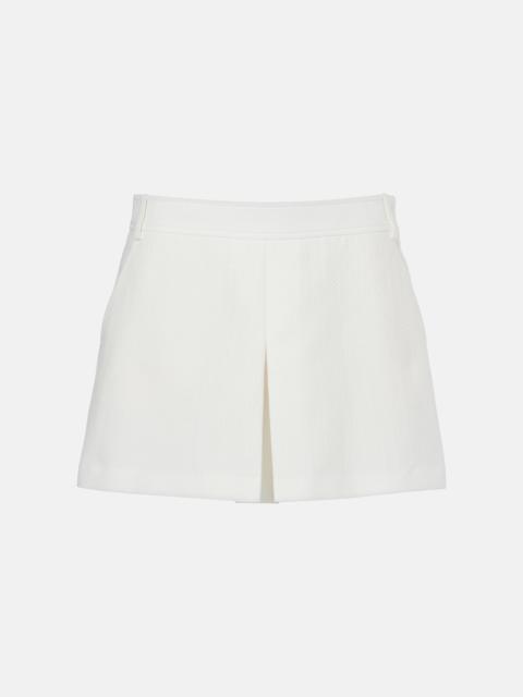 Cotton and silk-blend piqué skort