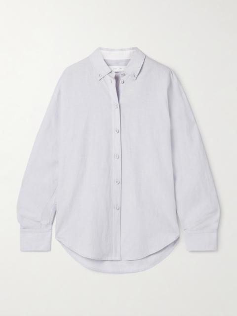 Caroline Striped Cotton And Linen-blend Oxford Shirt