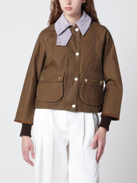 Beadnell waxed cropped jacket in sand