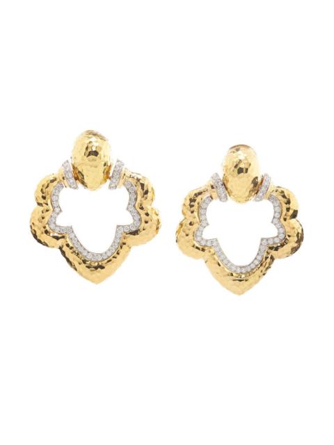 Diamond Hammered Gothic Doorknocker Earrings