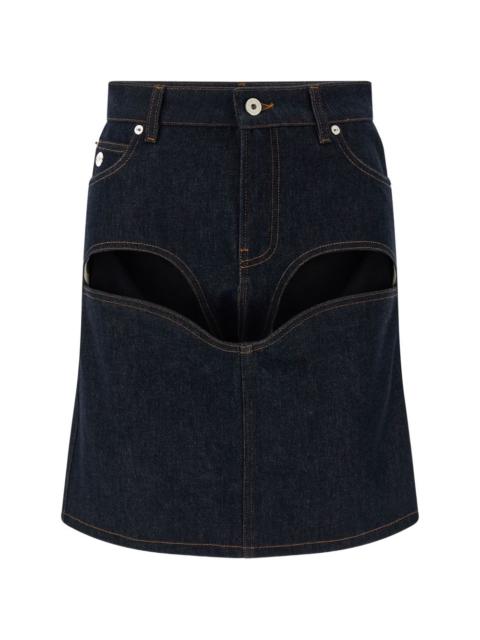 cuts denim mini skirt