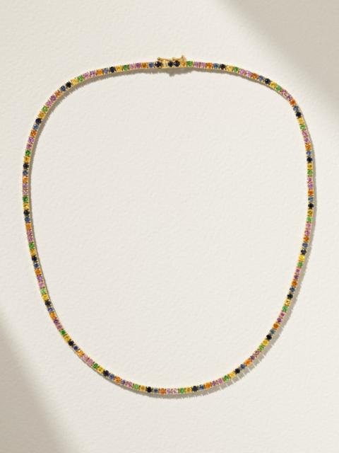14-karat Gold Sapphire Tennis Necklace