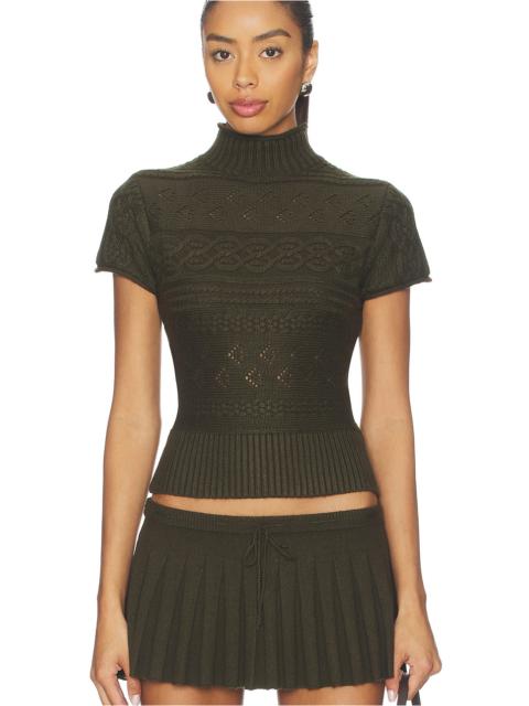 Cable Knit Turtleneck Top