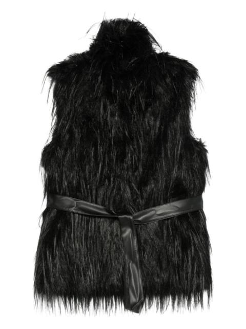 faux-fur belted gilet