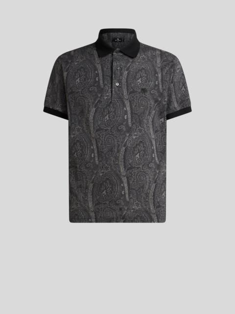 ALL-OVER FOLIAGE COTTON POLO SHIRT