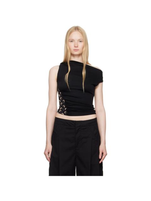 SSENSE Exclusive Black Soft Jersey Draped Top