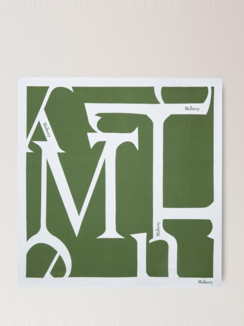 Mulberry Lettering Square
Fern & Eggshell Silk Twill