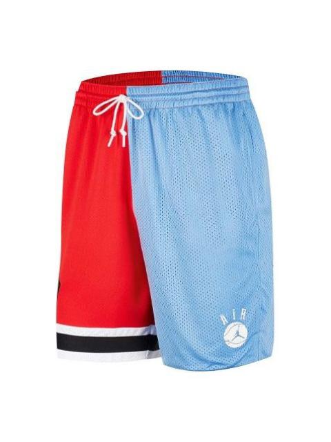 Air Jordan Drawstring Casual Sports Shorts Red Blue Splicing CZ2505-448