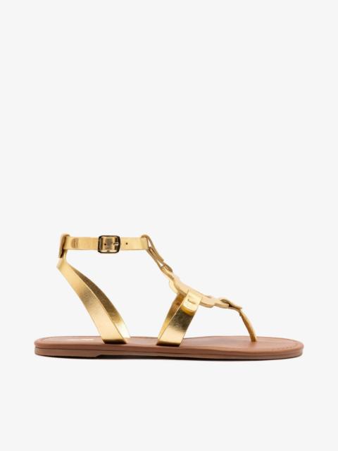 Margherita Sandal In Metallic Gold Leather