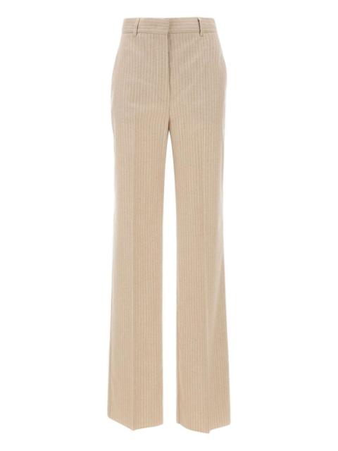 pinstripe pleated trousers