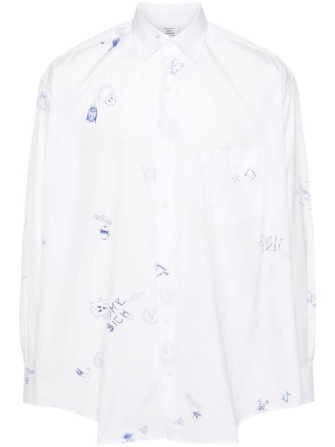 graphic-print cotton shirt