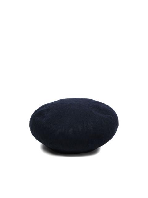 embroidered cotton-blend beret