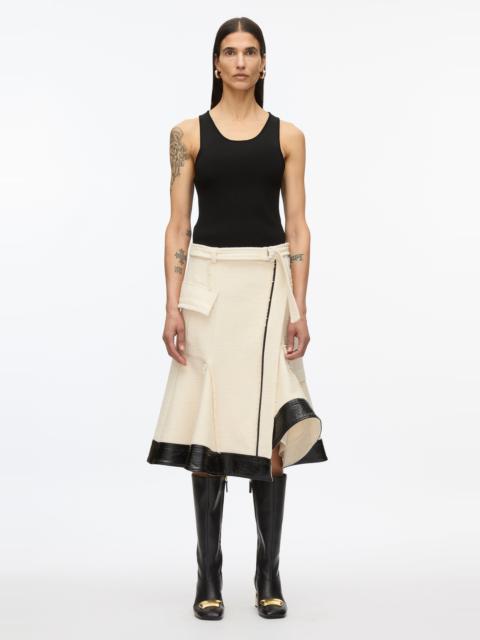 Flounce Hem Tweed Skirt