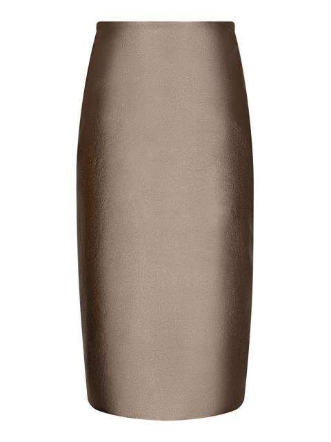 Susurros Pencil Leather Skirt gold