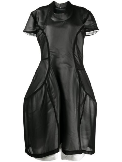 asymmetric panelled midi dress