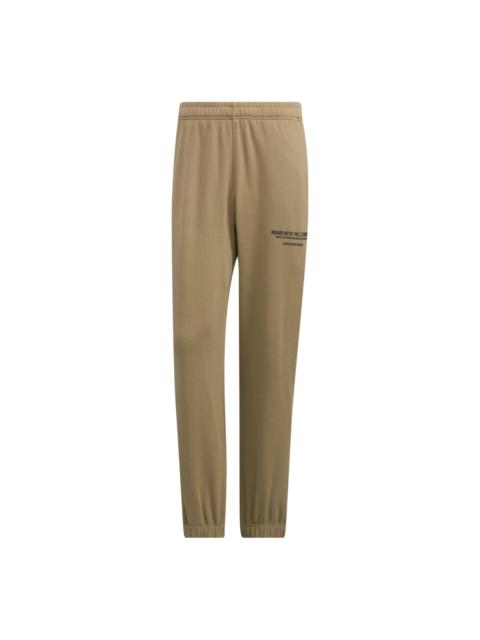 Men's adidas Solid Color Logo Printing Elastic Waistband Bundle Feet Sports Pants/Trousers/Joggers G