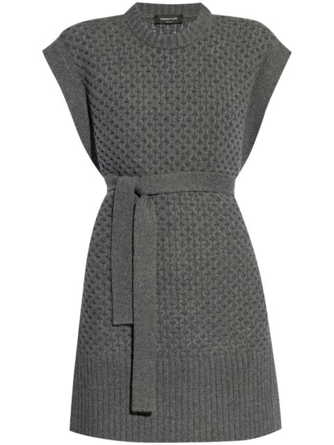 tied waist knit vest