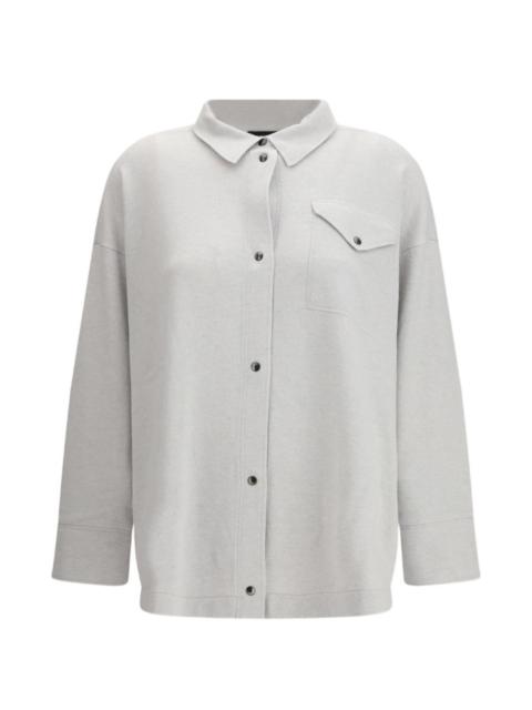 patch-pocket button knit shirt