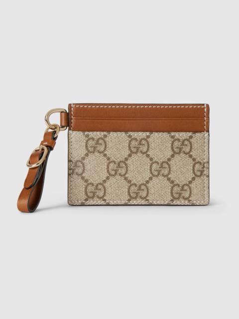 GG Emblem card case with strap