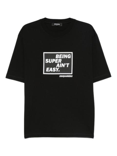 slogan-print T-shirt