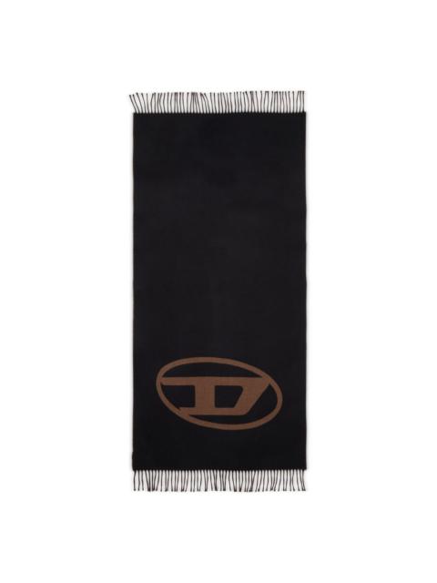 S-Tevie oval-logo fringed scarf