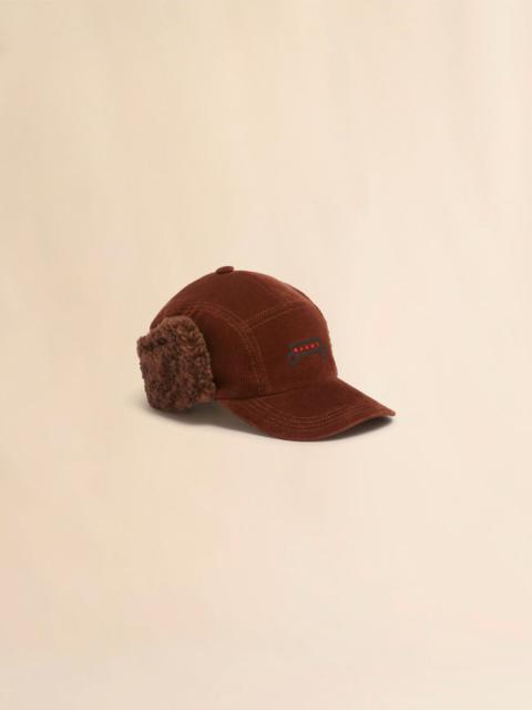 BROWN CORDUROY AVIATOR BASEBALL CAP
