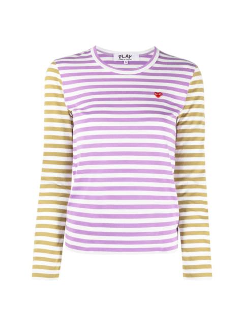 heart-patch cotton T-shirt