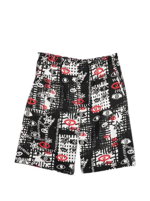 graphic-print shorts