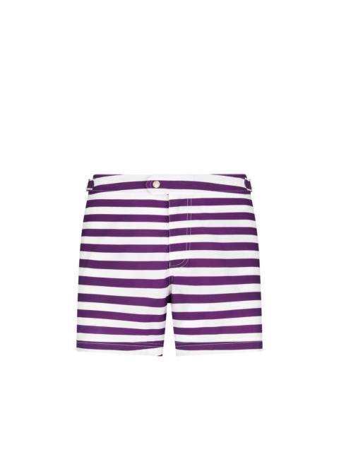 WIDE STRIPE PRINT NYLON SWIM SHORT