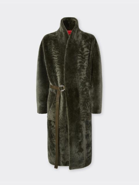 Shearling coat with astrakhan effect