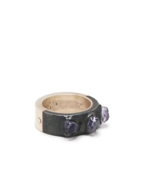 Sistema two-tone crystal ring