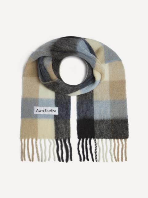 Wool-Mohair Checked Scarf