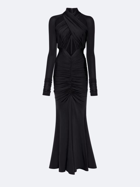 Jersey Halter Ruched Gown