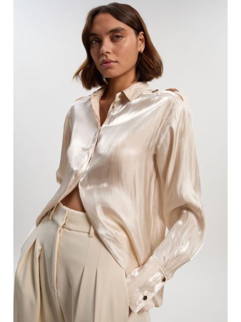 Metallic Woven Collared Shirt