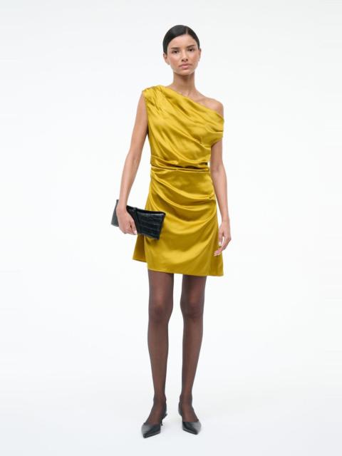 STAUD MINI PHARE SILK DRESS TURMERIC