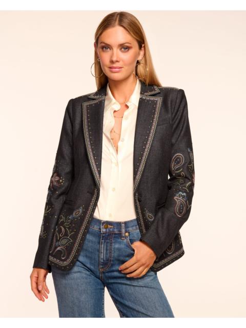 Laura Embroidered Denim Blazer