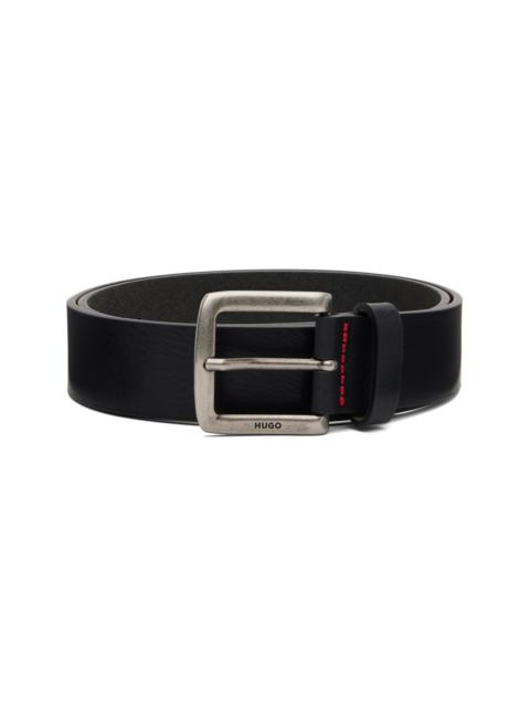 Black Vegetable-Tanned Belt