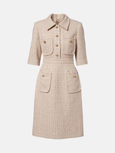 Sequined tweed midi dress