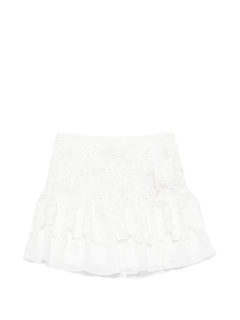 floral ruffled mini skirt