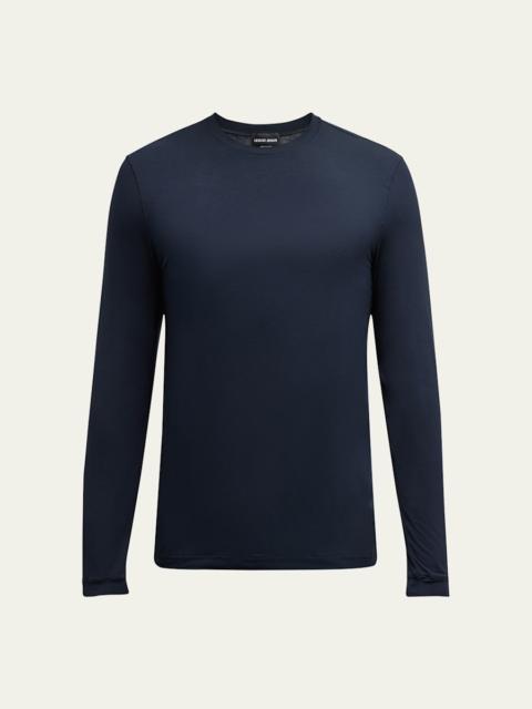 Men's Cotton Long-Sleeve Crewneck T-Shirt